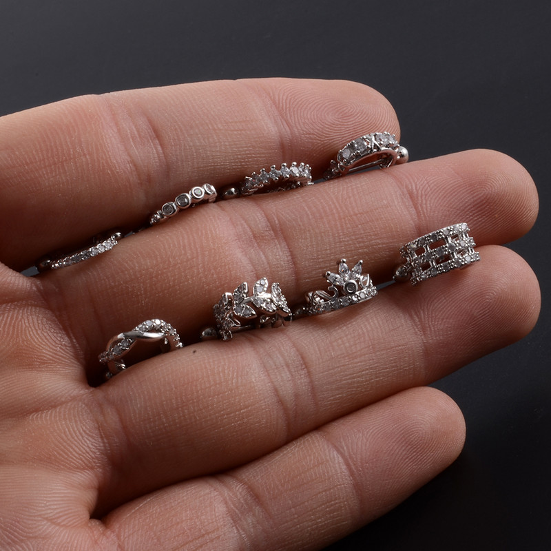 10 buc. Barbell pentru cercei de tip U din oțel inoxidabil cu cerc Cz Cartilaj Helix Daith Rook Lobe Cercei Bijuterii Piercing pentru ureche