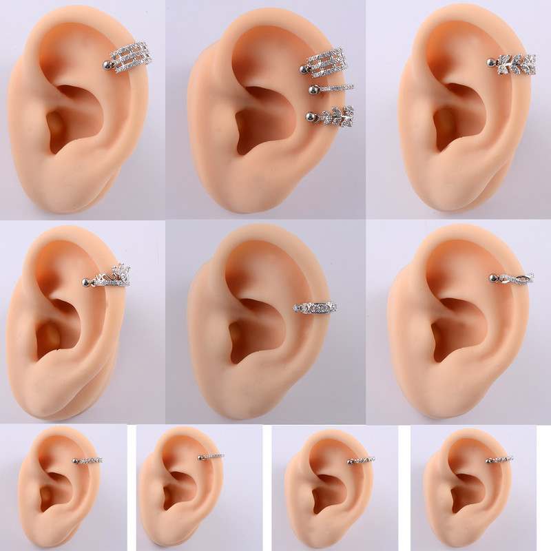 10 buc. Barbell pentru cercei de tip U din oțel inoxidabil cu cerc Cz Cartilaj Helix Daith Rook Lobe Cercei Bijuterii Piercing pentru ureche