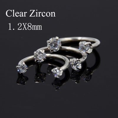 3 bucăți dimensiuni mixte filet intern opal zircon potcoavă mreană circulară cartilaj ureche helix septum nas labret piercing bijuterii