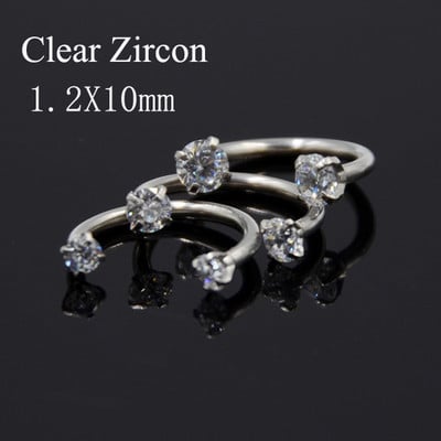 3 bucăți dimensiuni mixte filet intern opal zircon potcoavă mreană circulară cartilaj ureche helix septum nas labret piercing bijuterii