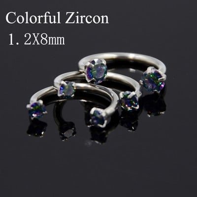 3 bucăți dimensiuni mixte filet intern opal zircon potcoavă mreană circulară cartilaj ureche helix septum nas labret piercing bijuterii