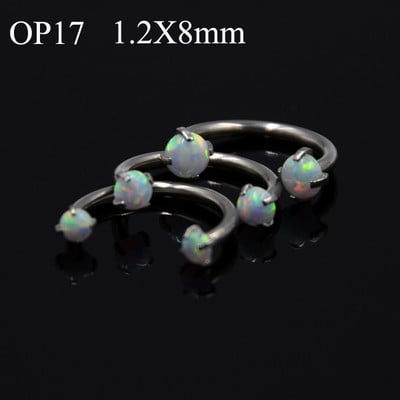 3 bucăți dimensiuni mixte filet intern opal zircon potcoavă mreană circulară cartilaj ureche helix septum nas labret piercing bijuterii