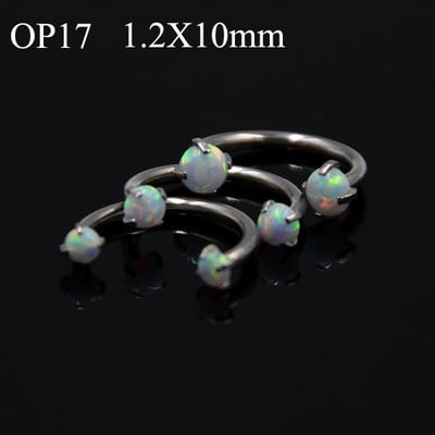 3 bucăți dimensiuni mixte filet intern opal zircon potcoavă mreană circulară cartilaj ureche helix septum nas labret piercing bijuterii