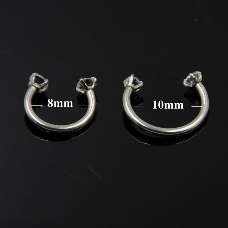 3 bucăți dimensiuni mixte filet intern opal zircon potcoavă mreană circulară cartilaj ureche helix septum nas labret piercing bijuterii