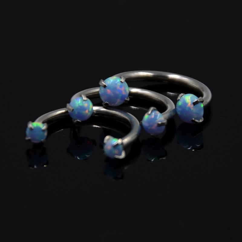 3 bucăți dimensiuni mixte filet intern opal zircon potcoavă mreană circulară cartilaj ureche helix septum nas labret piercing bijuterii