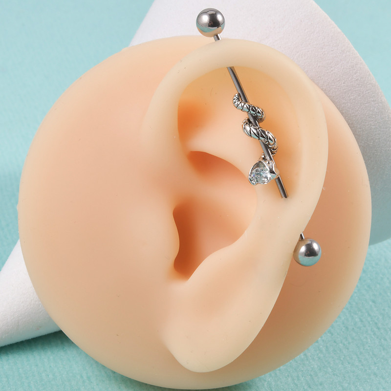 10 buc. Mreană industrială de șarpe, cercei de cartilaj din oțel chirurgical, piercing tip Helix, Oreja, bijuterii pentru corp, 16 g.