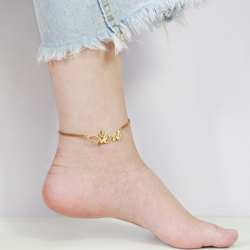 Bijuterii pentru picioare Vnox cu nume personalizat, lanț din oțel inoxidabil Personalizați glezne pentru femei bărbați, accesoriu pentru cadou de plajă boem