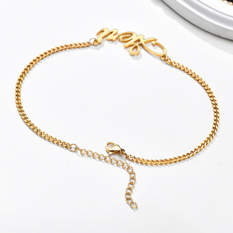 Bijuterii pentru picioare Vnox cu nume personalizat, lanț din oțel inoxidabil Personalizați glezne pentru femei bărbați, accesoriu pentru cadou de plajă boem