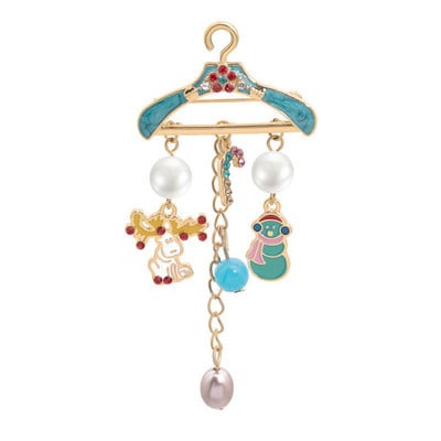 Broșă de Crăciun Fericit Pom de Crăciun Mănușă de Moș Crăciun Șosetă Om de zăpadă Cerb Lanț fulg de nea ciucuri Ace mari pentru bijuterii pentru petrecere