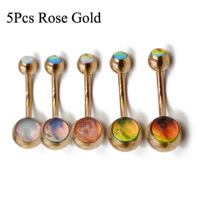 1 buc Piercing de oțel chirurgical fals Opal pentru burtă Piercing pentru buric Ombligo Piercing pentru ureche Cercei pentru buric Bijuterii de aur pentru corp