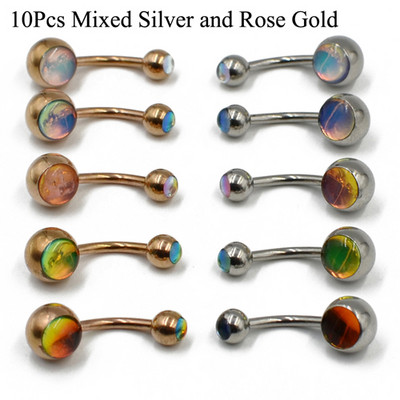 1 buc Piercing de oțel chirurgical fals Opal pentru burtă Piercing pentru buric Ombligo Piercing pentru ureche Cercei pentru buric Bijuterii de aur pentru corp