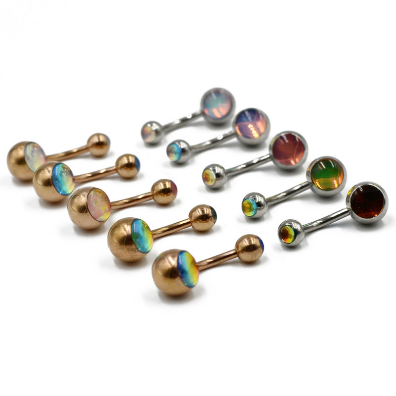 1 buc Piercing de oțel chirurgical fals Opal pentru burtă Piercing pentru buric Ombligo Piercing pentru ureche Cercei pentru buric Bijuterii de aur pentru corp