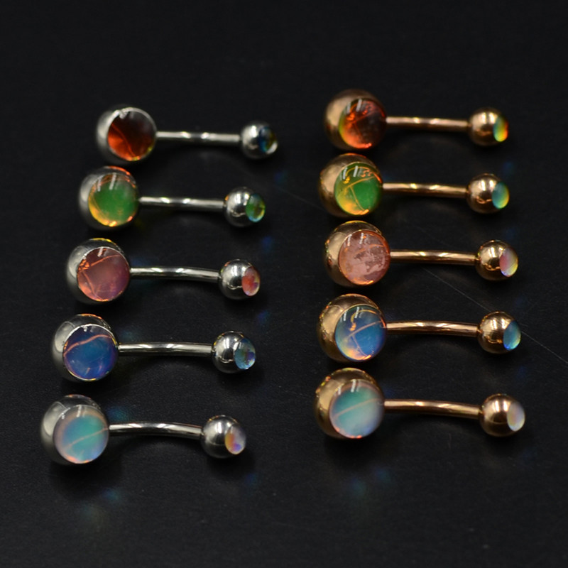 1 buc Piercing de oțel chirurgical fals Opal pentru burtă Piercing pentru buric Ombligo Piercing pentru ureche Cercei pentru buric Bijuterii de aur pentru corp