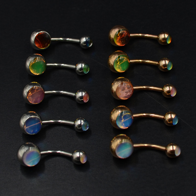 1 buc Piercing de oțel chirurgical fals Opal pentru burtă Piercing pentru buric Ombligo Piercing pentru ureche Cercei pentru buric Bijuterii de aur pentru corp