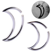 ДВОЙКА Moon Heart Shape Ear Weight Hanger Plug Earring Taper Stretcher Gauge Expander Expander Пиърсинг Бижута за тяло Разширител