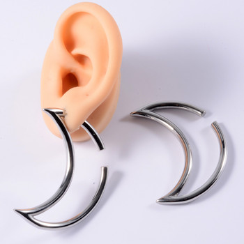 ДВОЙКА Moon Heart Shape Ear Weight Hanger Plug Earring Taper Stretcher Gauge Expander Expander Пиърсинг Бижута за тяло Разширител