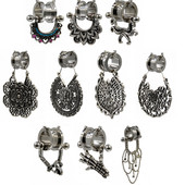 PERECHE Cercei cu cerc cu flori din alamă albă tribală Mandala florală Tunel pentru urechi Expander Vintage Plug pentru targă pentru ureche Bijuterii piercing pentru corp