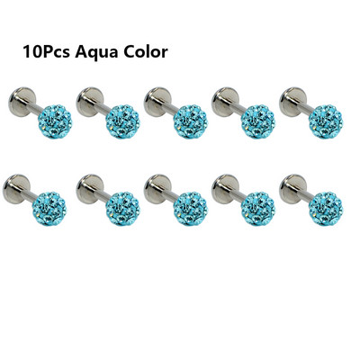 10 ks Whoslae 16 Gauge nehrdzavejúcej ocele nosové náušnice labret tyčinky Helix pery piercing tela krištáľové náušnice tragus šperky