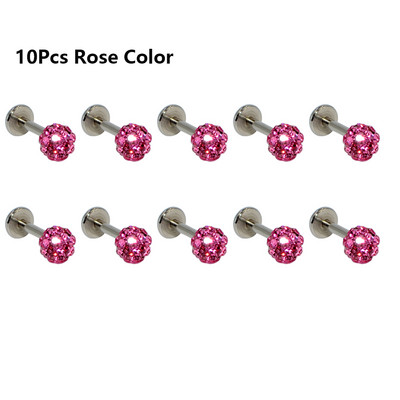 10 ks Whoslae 16 Gauge nehrdzavejúcej ocele nosové náušnice labret tyčinky Helix pery piercing tela krištáľové náušnice tragus šperky