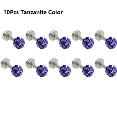 10 ks Whoslae 16 Gauge nehrdzavejúcej ocele nosové náušnice labret tyčinky Helix pery piercing tela krištáľové náušnice tragus šperky