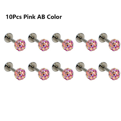 10 ks Whoslae 16 Gauge nehrdzavejúcej ocele nosové náušnice labret tyčinky Helix pery piercing tela krištáľové náušnice tragus šperky