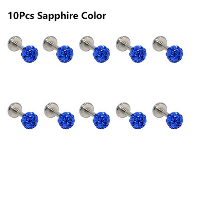 10 ks Whoslae 16 Gauge nehrdzavejúcej ocele nosové náušnice labret tyčinky Helix pery piercing tela krištáľové náušnice tragus šperky