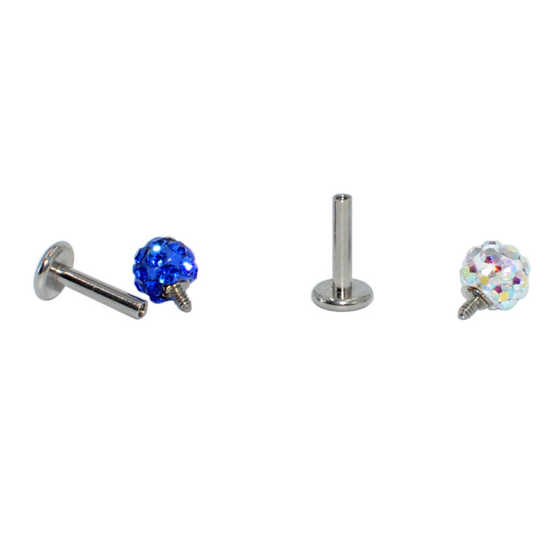 10 ks Whoslae 16 Gauge nehrdzavejúcej ocele nosové náušnice labret tyčinky Helix pery piercing tela krištáľové náušnice tragus šperky