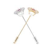 Sunspicems Broșă cu rever pentru femei elegante, broșă cu albină, broșă cu animale, mireasă, bijuterii de nuntă, cadou de petrecere