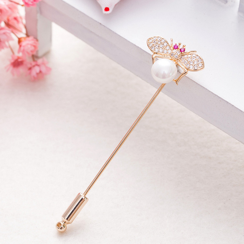 Sunspicems Broșă cu rever pentru femei elegante, broșă cu albină, broșă cu animale, mireasă, bijuterii de nuntă, cadou de petrecere