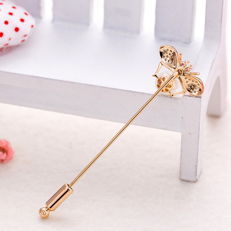 Sunspicems Broșă cu rever pentru femei elegante, broșă cu albină, broșă cu animale, mireasă, bijuterii de nuntă, cadou de petrecere