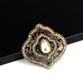 Sunspicems Ace de broșă de cristal Boemia vintage pentru femei de culoare auriu antic Turcia Mireasa Bijuterii de nuntă Insigna pălărie