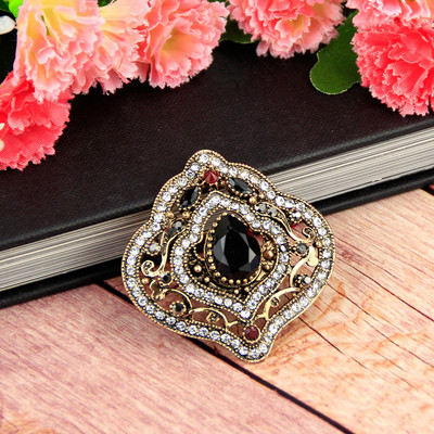 Sunspicems Ace de broșă de cristal Boemia vintage pentru femei de culoare auriu antic Turcia Mireasa Bijuterii de nuntă Insigna pălărie