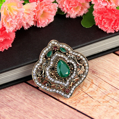 Sunspicems Ace de broșă de cristal Boemia vintage pentru femei de culoare auriu antic Turcia Mireasa Bijuterii de nuntă Insigna pălărie