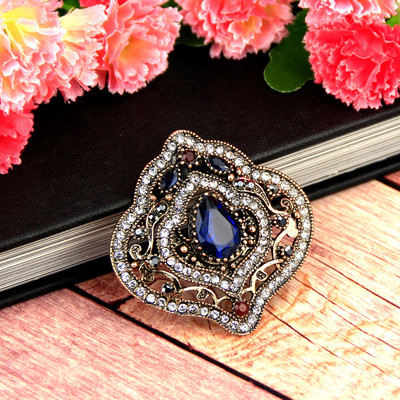 Sunspicems Ace de broșă de cristal Boemia vintage pentru femei de culoare auriu antic Turcia Mireasa Bijuterii de nuntă Insigna pălărie