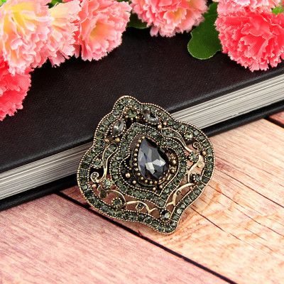 Sunspicems Ace de broșă de cristal Boemia vintage pentru femei de culoare auriu antic Turcia Mireasa Bijuterii de nuntă Insigna pălărie