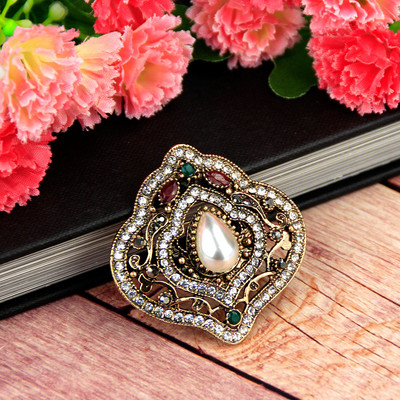 Sunspicems Ace de broșă de cristal Boemia vintage pentru femei de culoare auriu antic Turcia Mireasa Bijuterii de nuntă Insigna pălărie