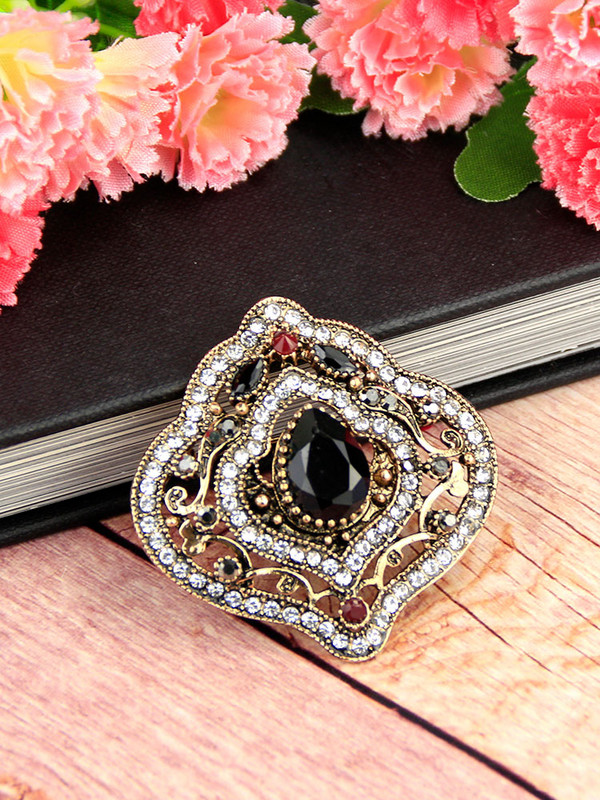 Sunspicems Ace de broșă de cristal Boemia vintage pentru femei de culoare auriu antic Turcia Mireasa Bijuterii de nuntă Insigna pălărie