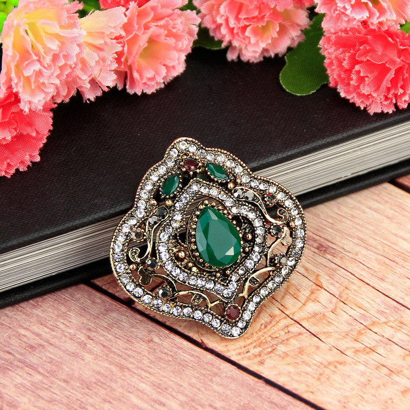 Sunspicems Ace de broșă de cristal Boemia vintage pentru femei de culoare auriu antic Turcia Mireasa Bijuterii de nuntă Insigna pălărie