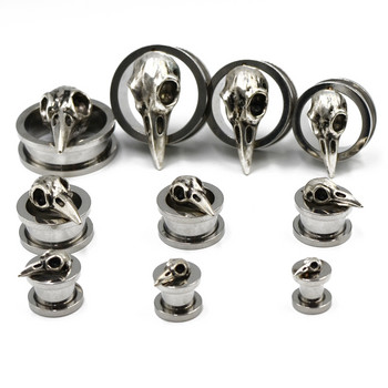 2 бр. Цвете от неръждаема стомана CZ Gem Screw Fit Ear Flesh Tunnel Plug Expander Gauges Бижута за пиърсинг на тялото 6-25 mm