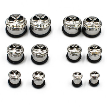 2 бр. Цвете от неръждаема стомана CZ Gem Screw Fit Ear Flesh Tunnel Plug Expander Gauges Бижута за пиърсинг на тялото 6-25 mm