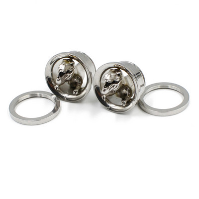 2 buc din oțel inoxidabil floare CZ cu șurub pentru tunel de carne pentru ureche, calibre de expansiune, piercing pentru corp, bijuterii 6-25 mm