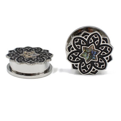 2 buc din oțel inoxidabil floare CZ cu șurub pentru tunel de carne pentru ureche, calibre de expansiune, piercing pentru corp, bijuterii 6-25 mm