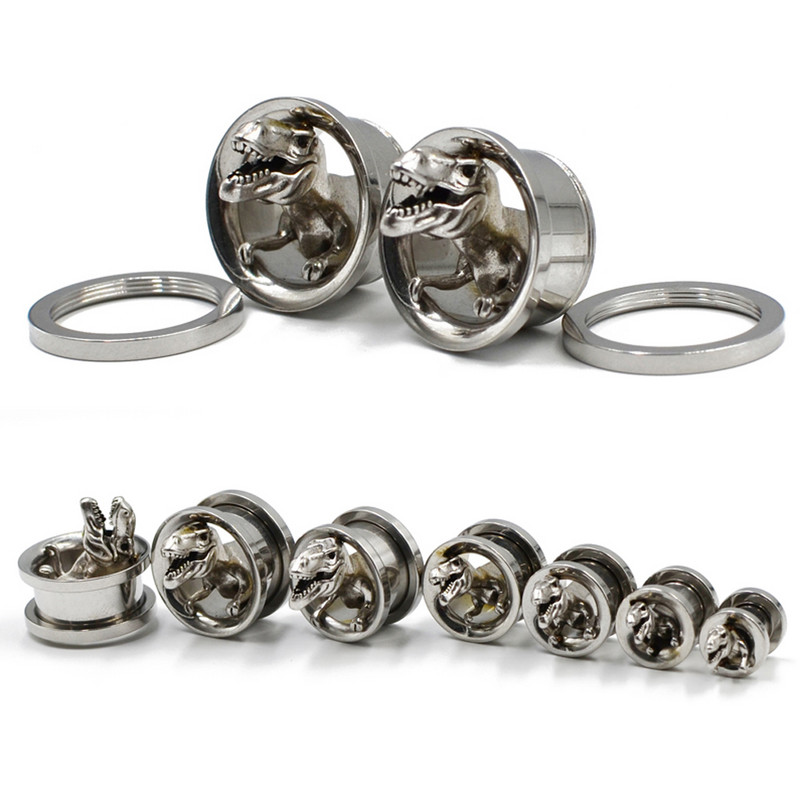 2 buc din oțel inoxidabil floare CZ cu șurub pentru tunel de carne pentru ureche, calibre de expansiune, piercing pentru corp, bijuterii 6-25 mm