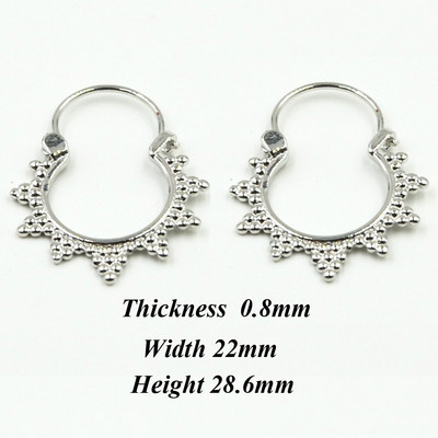 Aur din alamă Lotus Vintage filigran soare cu margele indian tribal cercei cerc Piercing ureche bijuterii corp