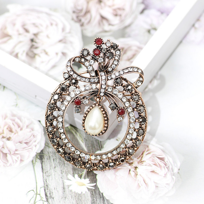 SUNSPICE MS Imitație de perle Cristal Broșe Broșă Broșă pentru femei Etnic rever caftan Bijuterii Buton eșarfă