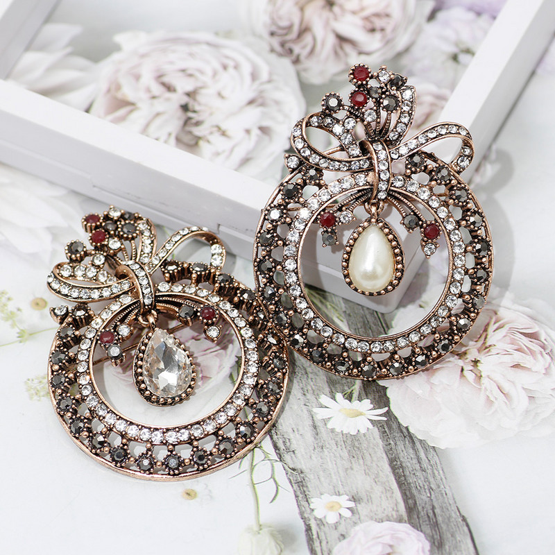 SUNSPICE MS Imitație de perle Cristal Broșe Broșă Broșă pentru femei Etnic rever caftan Bijuterii Buton eșarfă