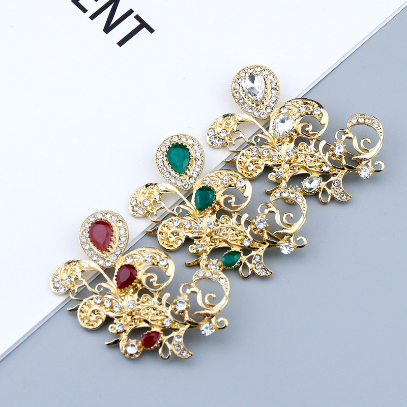 Napfűszerek Divatos Női Bross Virág Kristály Arany Szín Marokkó Bross Bross Hidzsáb hajtóka Caftan Pins Etnikai ékszerek 2021