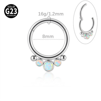 G23 titan cerc cu balamale inele nas Stud CZ piatră mamelon Clicker ureche cartilaj tragus helix cercel buză labret piercing bijuterii