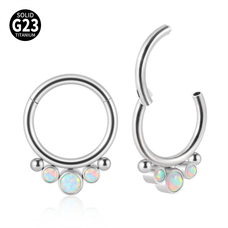 G23 titan cerc cu balamale inele nas Stud CZ piatră mamelon Clicker ureche cartilaj tragus helix cercel buză labret piercing bijuterii