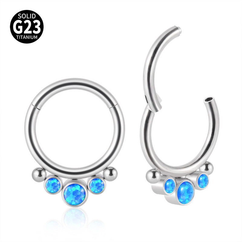 G23 titan cerc cu balamale inele nas Stud CZ piatră mamelon Clicker ureche cartilaj tragus helix cercel buză labret piercing bijuterii
